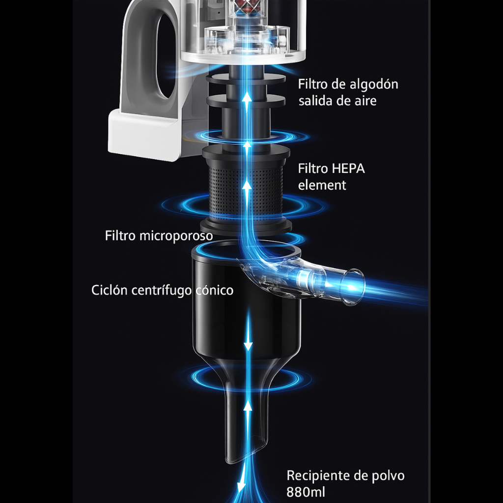 TINSOL™ PowerMax Aspiradora inalámbrica vertical – Potencia y libertad