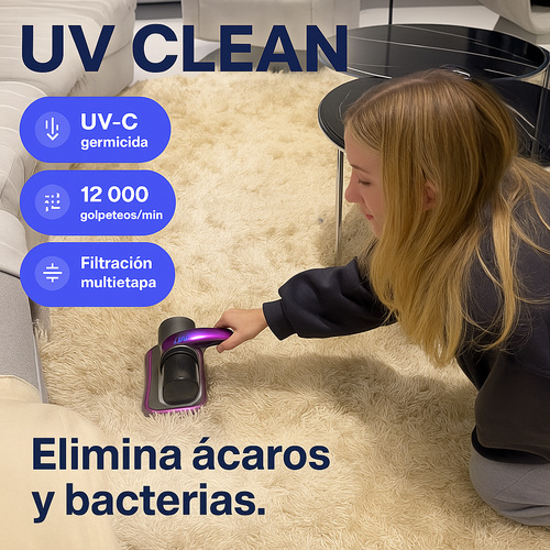 UV CLEAN — Mata ácaros, evita las alergias, limpia profundo y duerme mejor.