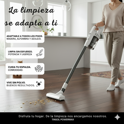 TINSOL™ PowerMax Aspiradora inalámbrica vertical – Potencia y libertad